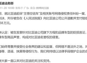 比亚迪胜诉！